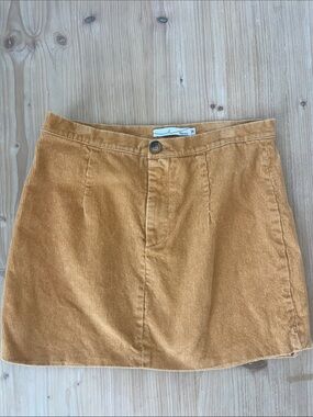 Corduroy Mini Skirt in Mustard Gold